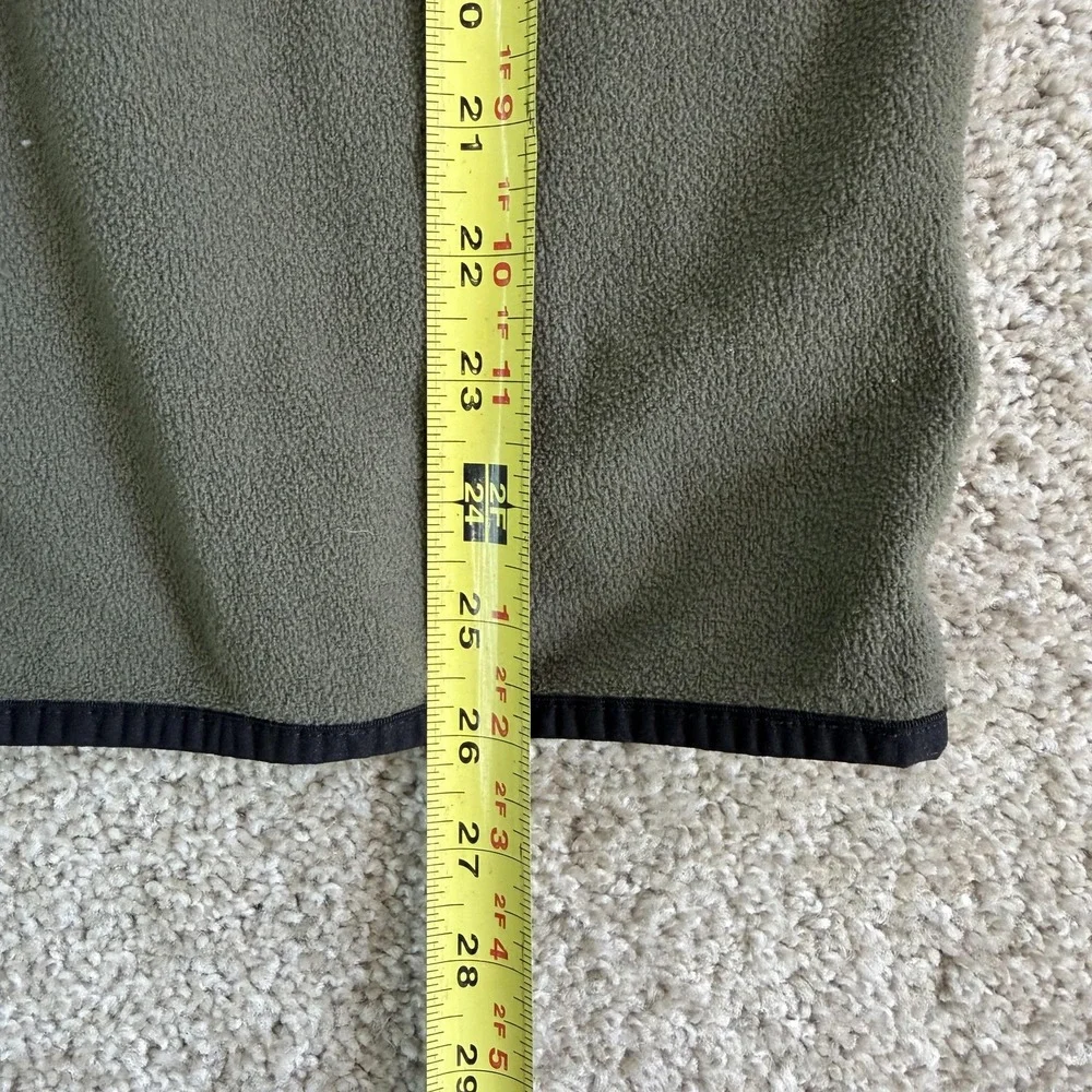 The North Face Jacket Mens Large Green Black Fleece Snap Pullover Logo
